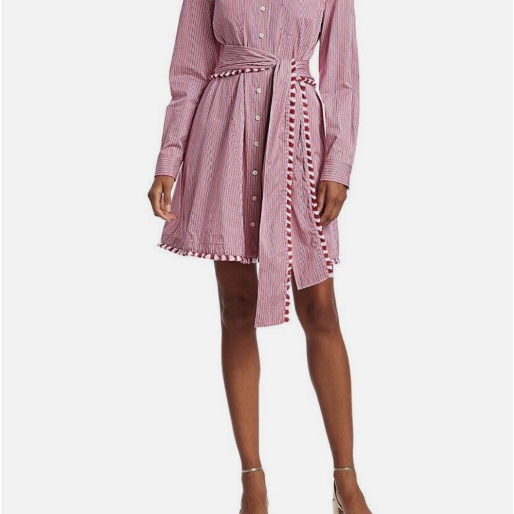 Derek Lam 10 Crosby Iona Belted Stripe Shirtdress